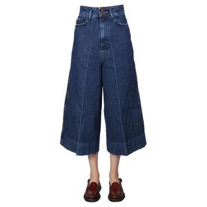 ALYSI Women's Wide Leg Cropped Denim Pants Women DENIM
